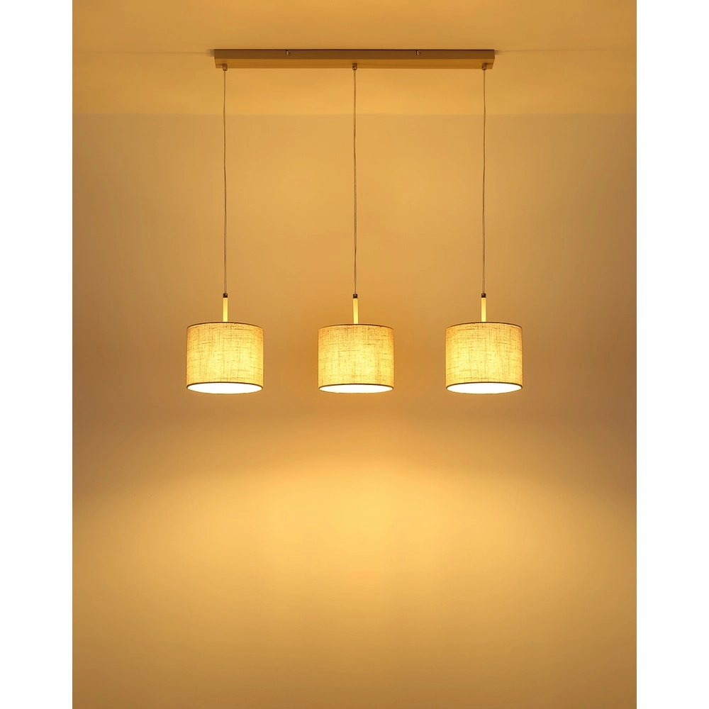 3-flammige Pendelleuchte Deleon sand braun gerade Globo 9007371578900