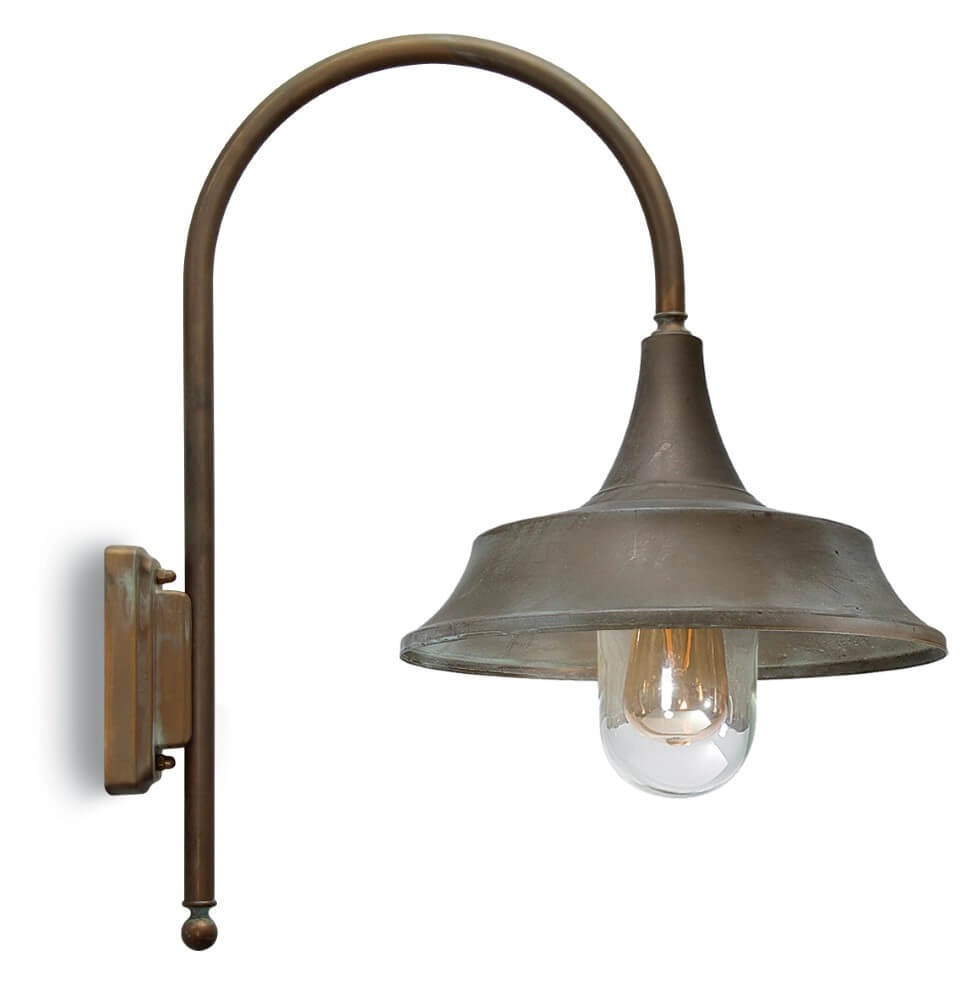 Ländliche Wandlampe Atelier S - gealtertes Messing