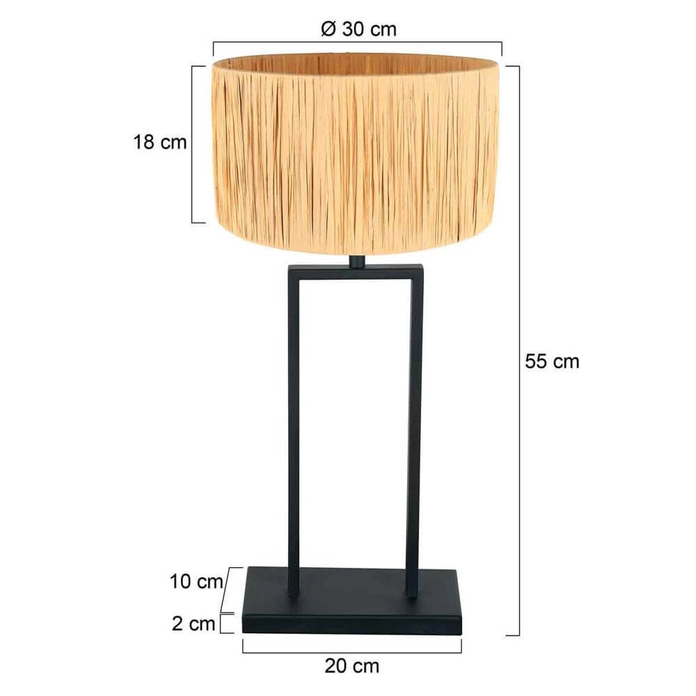 Tischleuchte 55cm Stang mit strohfarbener Kapuze Steinhauer 8712746173949