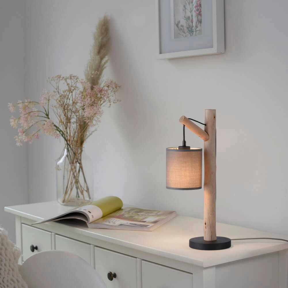 Ländliche Tischlampe Green Tribu Taupe Just Light 4043689995188
