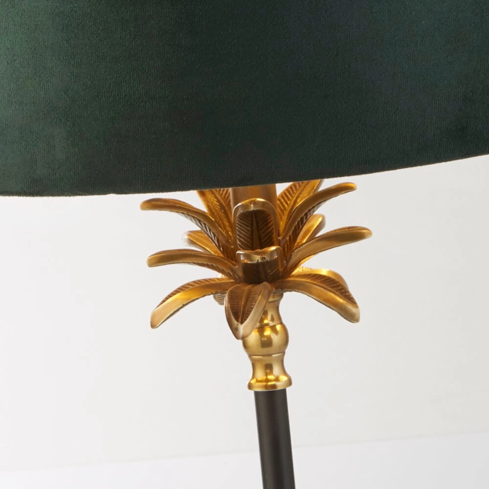 Tischlampe Palm schwarz mit grüner Kapuze Searchlight 5053423257396