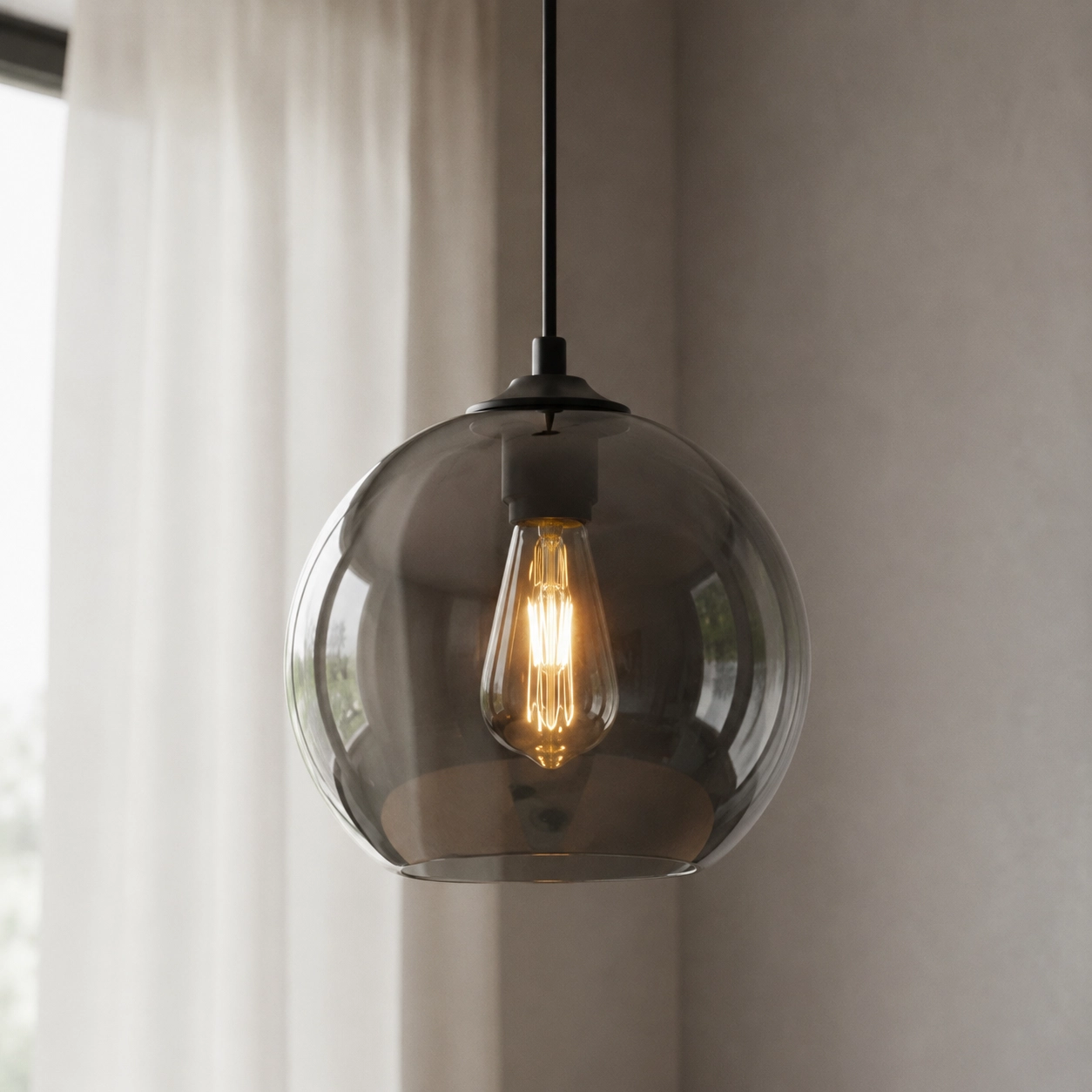 Design-Hängelampe Marino graues Glas Ø 25cm