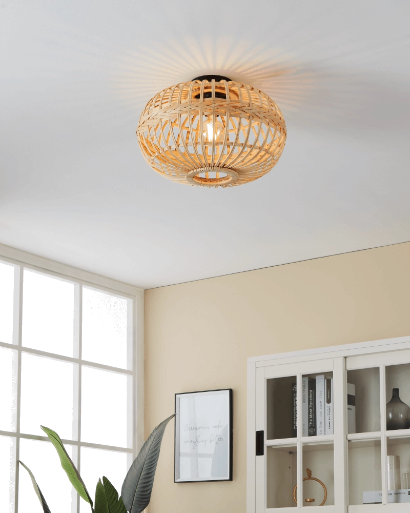 Deckenleuchte aus Rattan Amsfield Ø 45cm Eglo 9002759437237