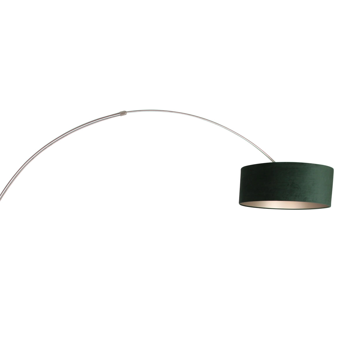 Bogenlampe Sparkled Edelstahl mit veloursgrüner Haube Steinhauer 8712746145946