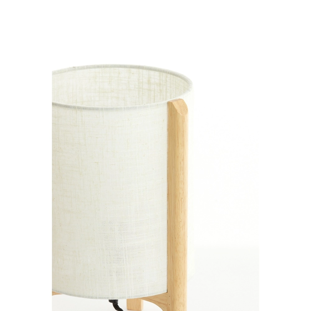 Tischlampe Litto Ø 22 cm – Holzoptik mit Naturleinen Light & Living 8717807792688