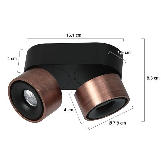 Schlanker Oberflächenmontierter Spot Fez Doppelte Bronze Steinhauer 8712746187250