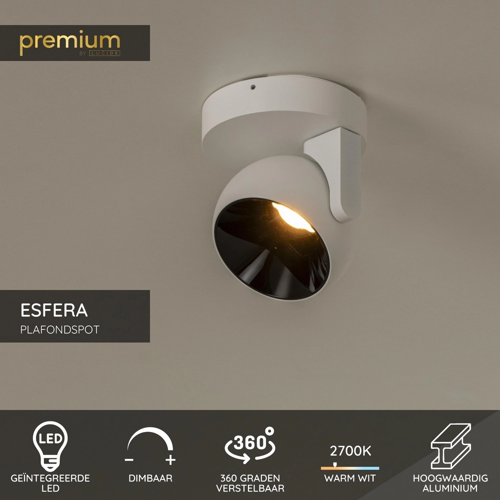 Design-Wandlampe Esfera Weiß Premium by Lucide 5411212234384