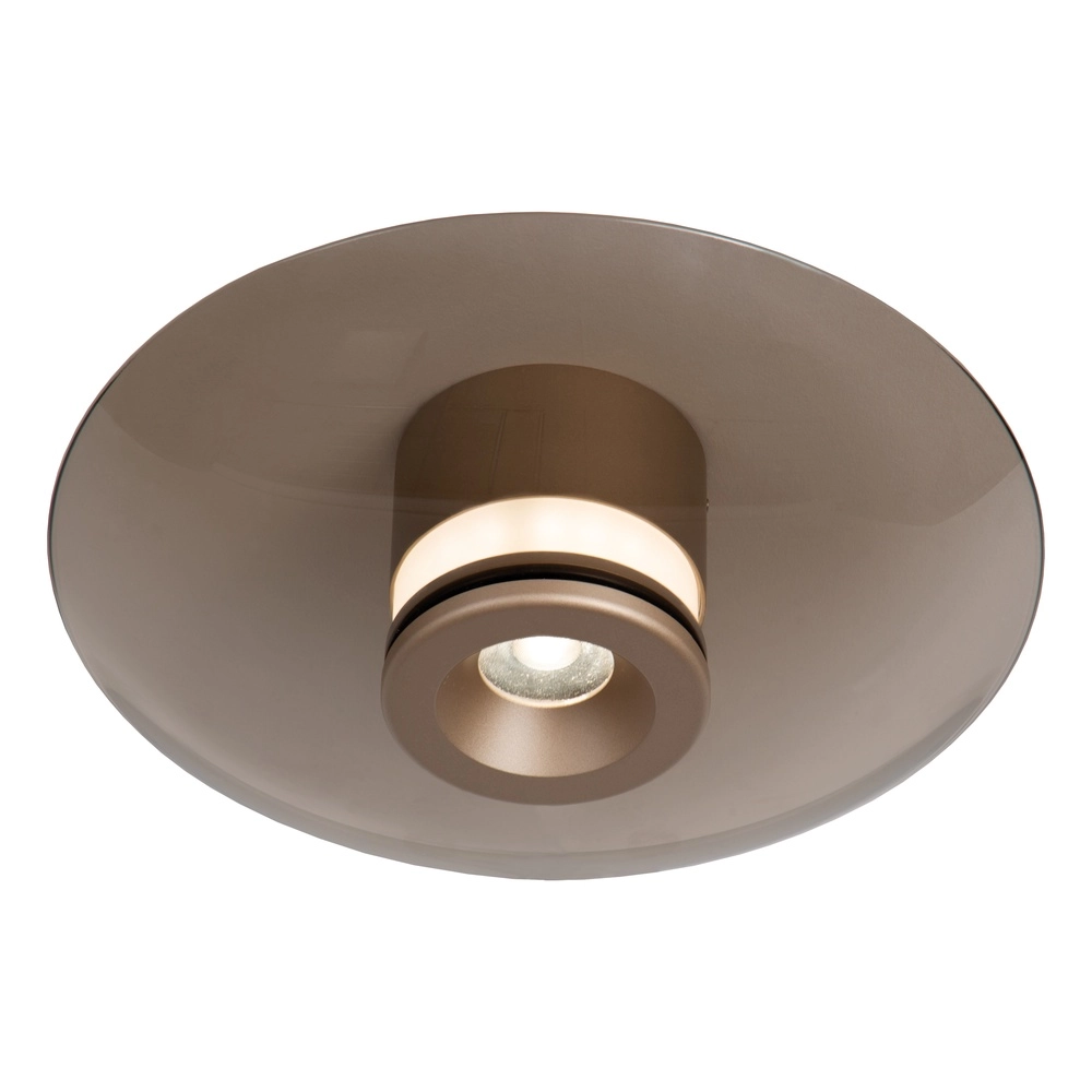 LED-Deckenlicht Santiago Ø 23 cm – Champagner mit Bernsteinglas