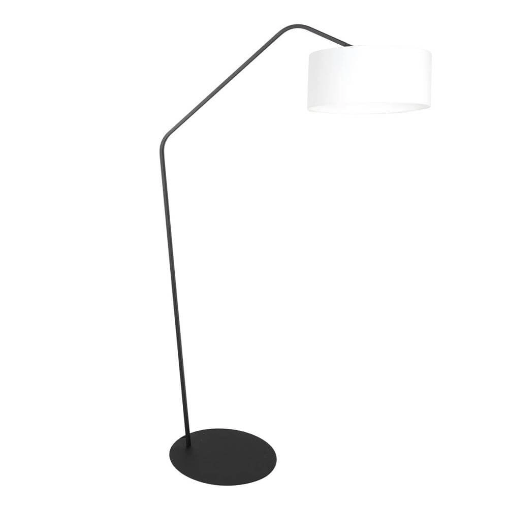 Stehlampe Zig-Zag schwarz mit weißem Schirm Ø 50cm