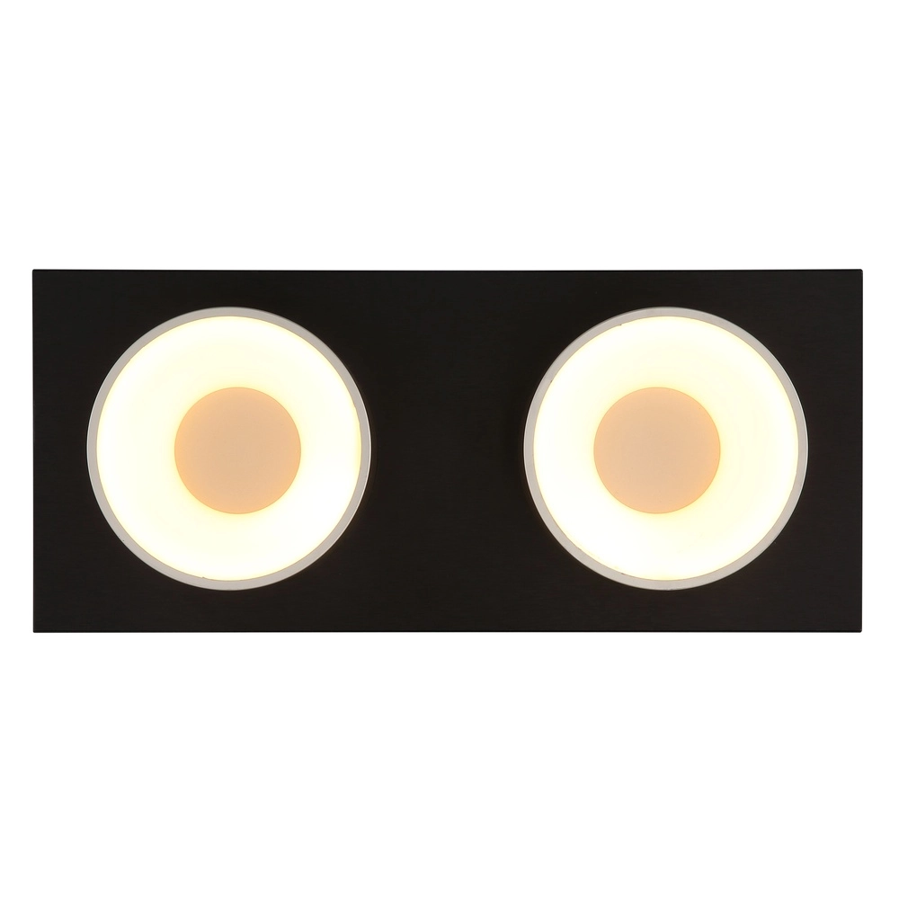 2-Licht Deckenlampe Raymond schwarz mit Champagner Globo 9007371522873