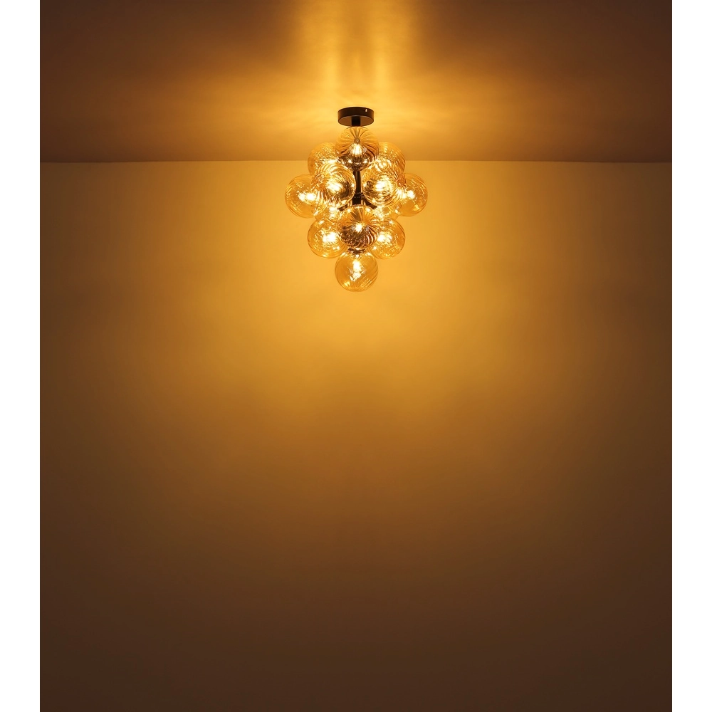Schwarze Deckenlampe Conor mit Bernsteinglas Globo 9007371518173