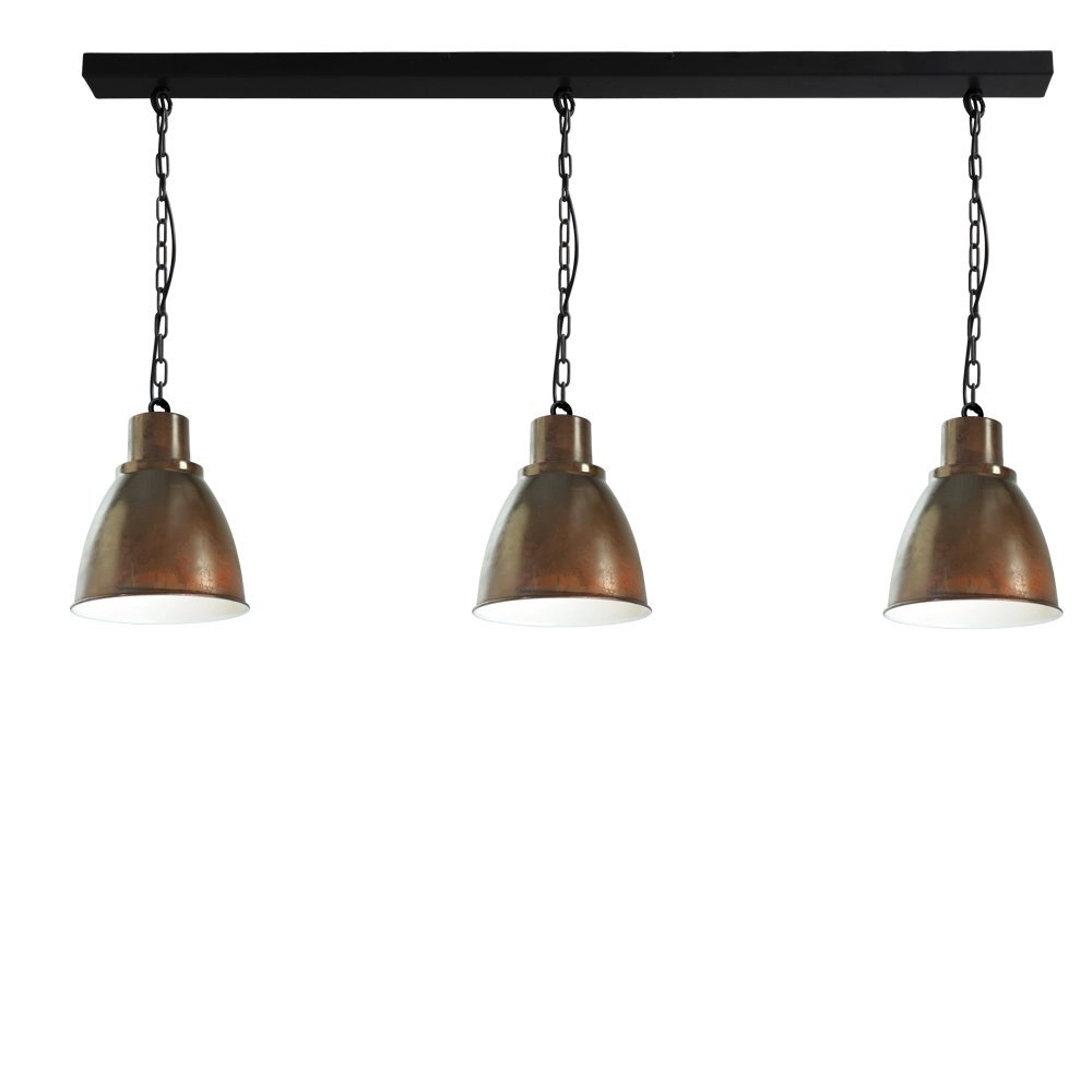 Esszimmerlampe Industria 3x27 3 Lichtschwarz mit braun