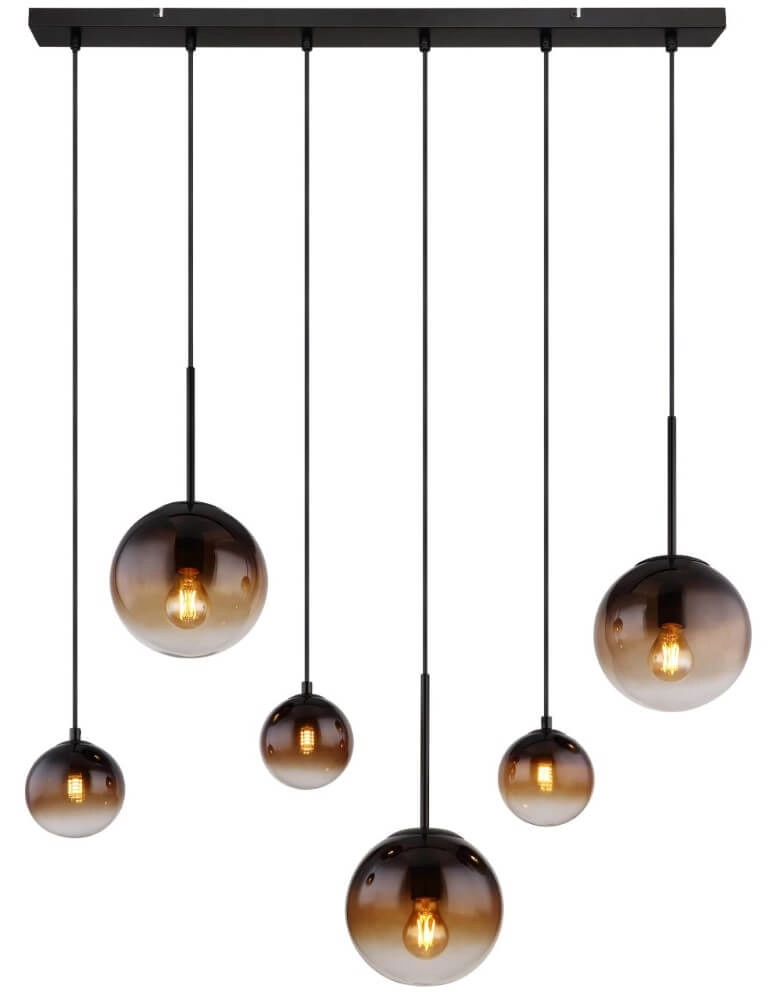 Schwarze Hängelampe Hallie mit einzigartigem Glas Globo 9007371445929