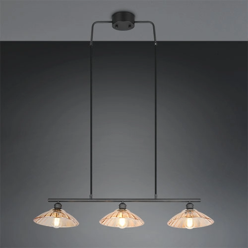 Klassische Pendellampe Eluna 3-Licht Schwarz Trio 4017807682502