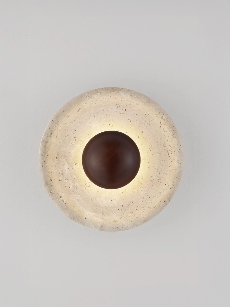Design-Wandlampe Cerio braun mit sandbraun Ø 25 cm Lyora 5212017491411