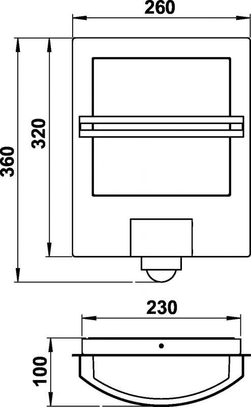 Wandlampe Square Sensor Albert 4007235262513