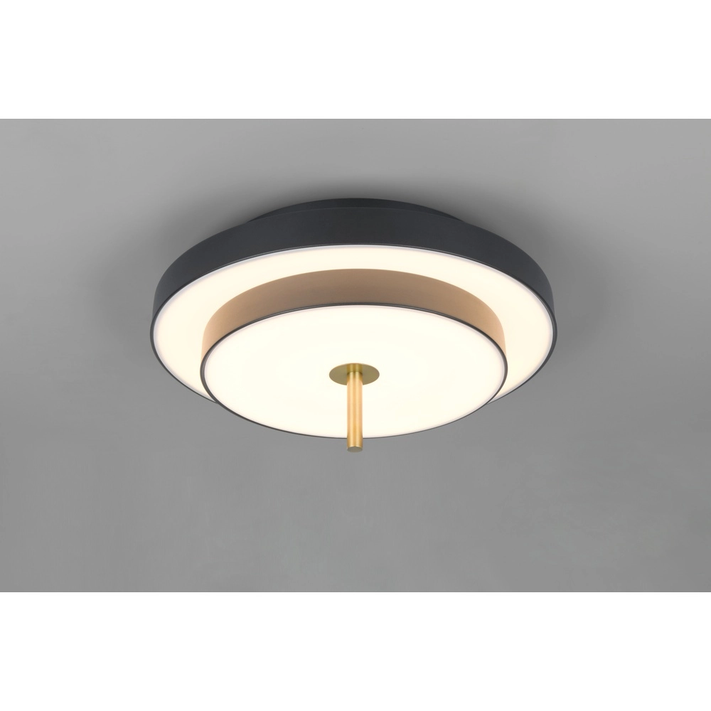 Moderne Deckenleuchte Keaton schwarz mit gold Ø 40cm