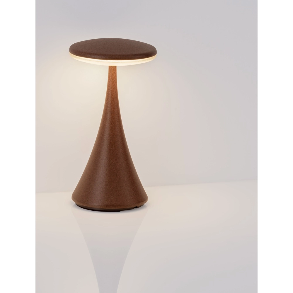 Tischlampe Elbo rostbraun wiederaufladbar mit USB