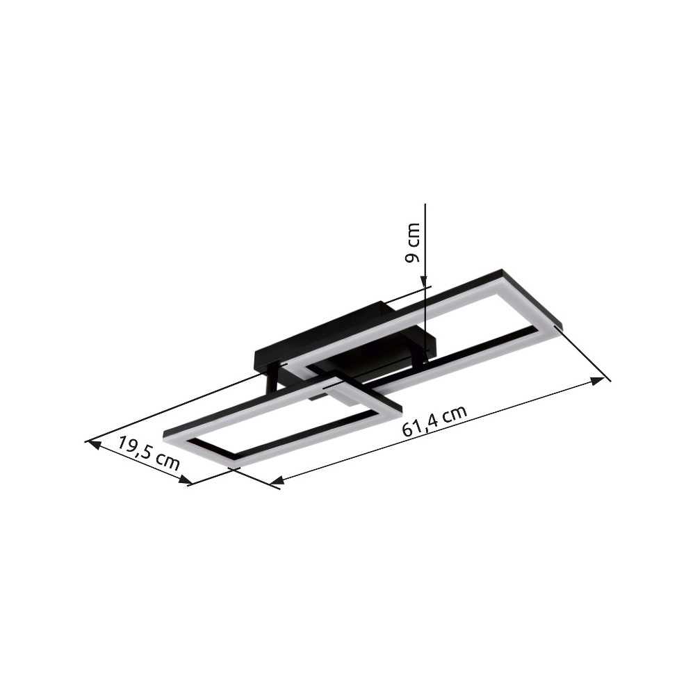 Deckenlampe mit schwarzem Design Sapena 61,4 x 19,5 cm Globo 9007371450558