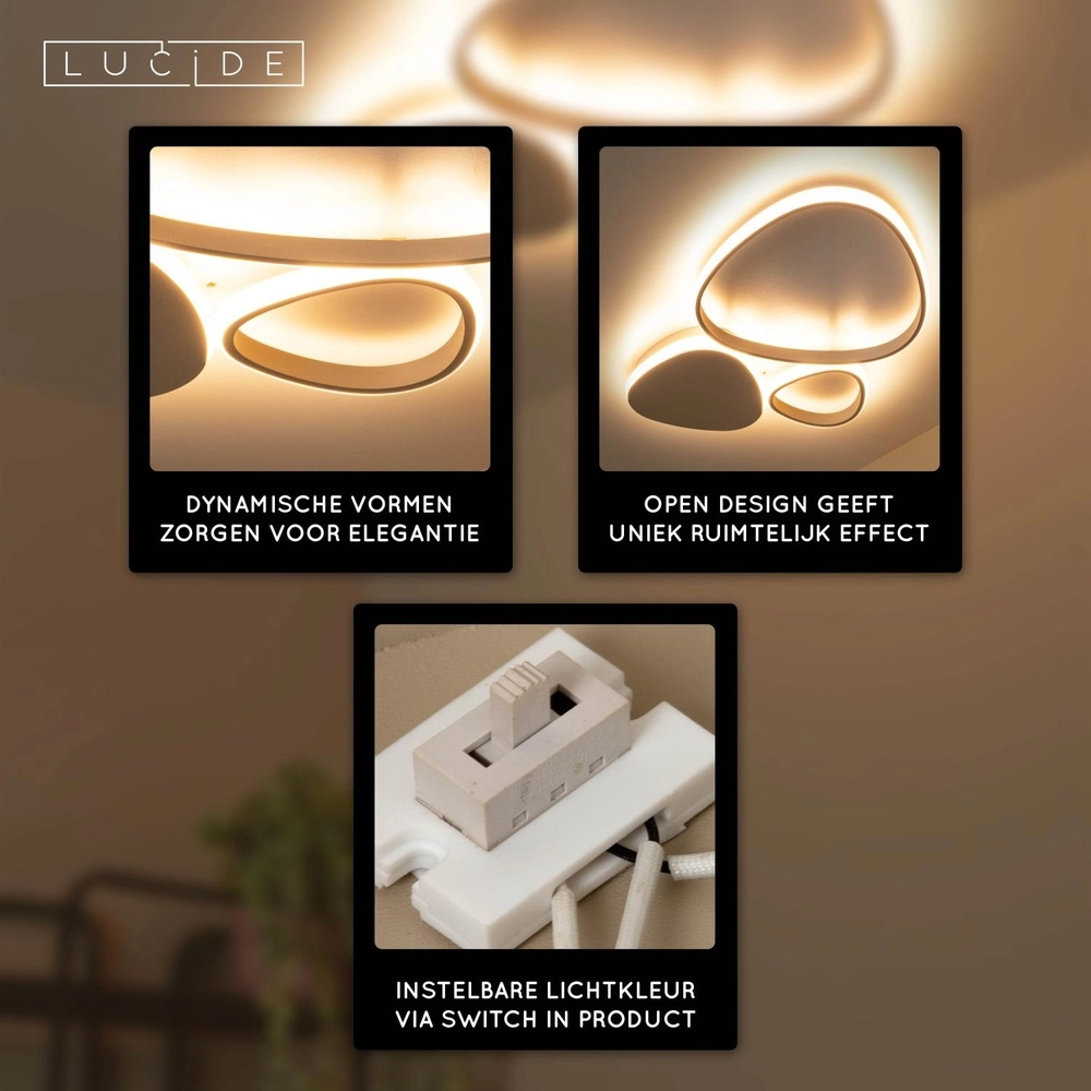 Moderne Deckenlampe Samling S sandbraun Lucide 5411212782960