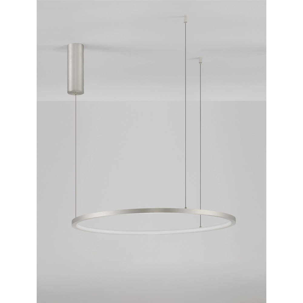 Runde Pendelleuchte Tarquin silbergrau Ø 60cm Lyora 5212017438287