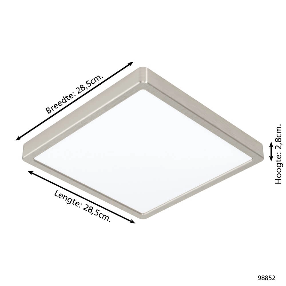 Deckenlampe Zigbee Fueva-Z 28,5 x 28,5 cm Edelstahl Eglo 9002759988524
