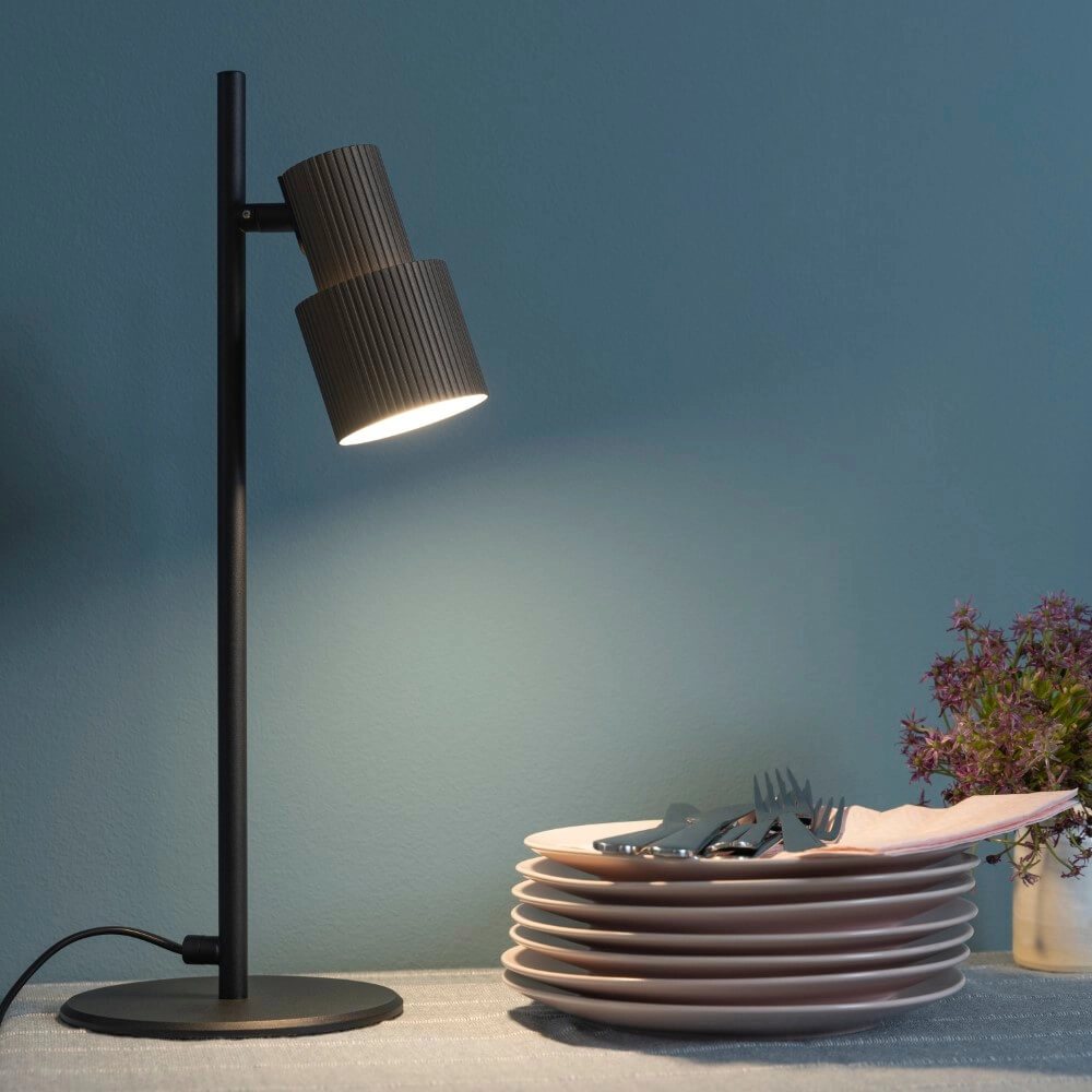 Designer-Tischlampe Cadiz Schwarz mit Bronze Brilliant 4004353446917