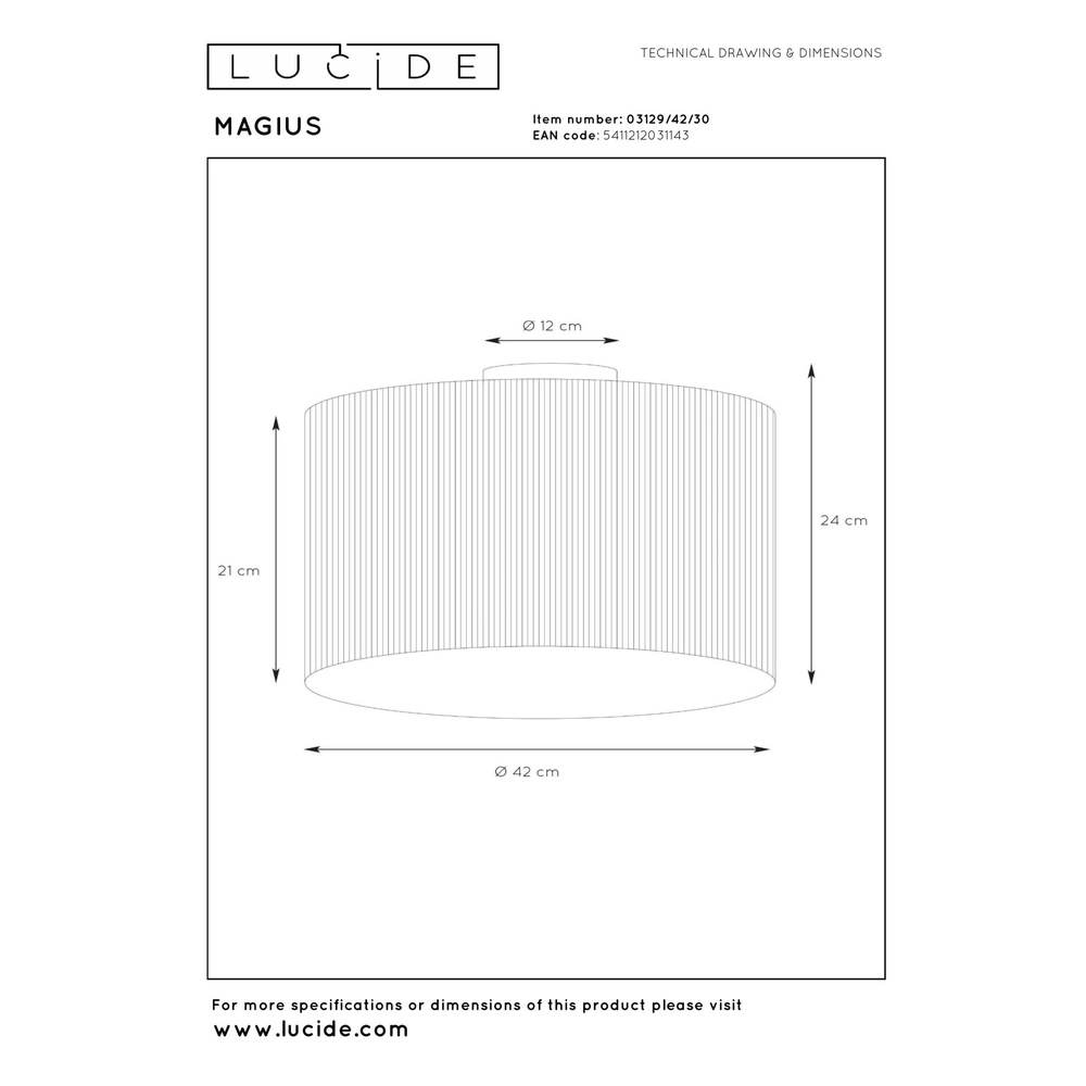 Deckenlampe Magius Rattan Lucide 5411212031143