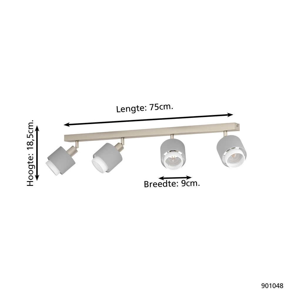 4-Licht Deckenlampe Bellizzi Edelstahl – 2x E14 Eglo 9008606304394