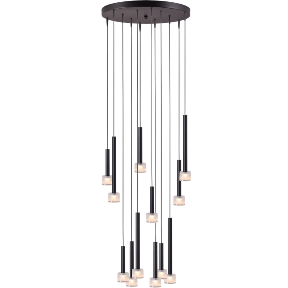 LED-Pendellicht Fabro 12-Lichter – Schwarz