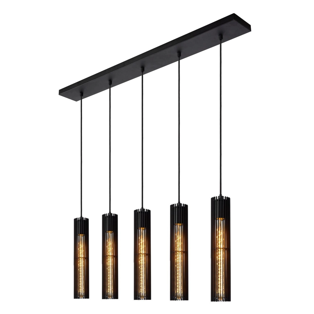 Design-Pendellampe Lionel 5-Licht Schwarz Lucide 5411212730435