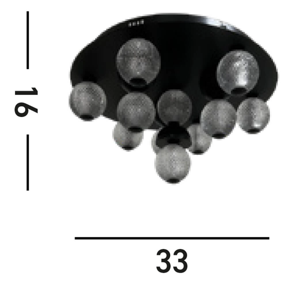 5-flammige Deckenleuchte Asteroid schwarz Searchlight 5053423273419