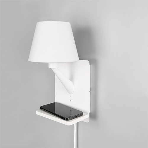 Schlankes Nachtlicht Comfort weiß - mit USB Trio 4017807614756