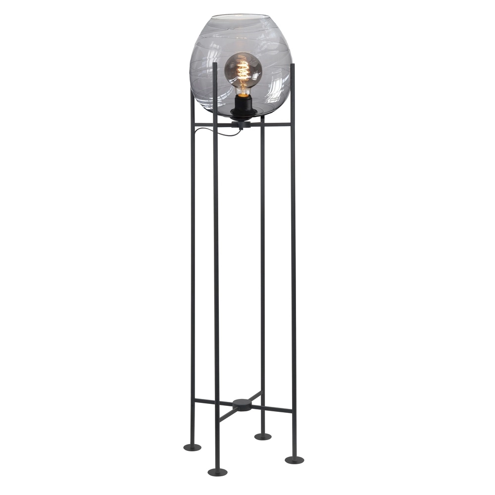 Stehlampe Fantasy schwarz mit Rauchglas 101cm