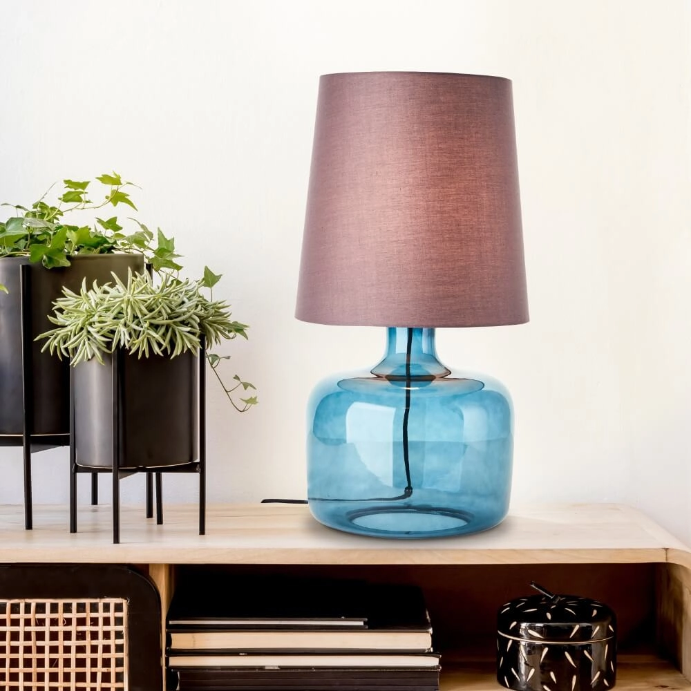 Tischlampe Hydra blau mit taupe Brilliant 4004353413131