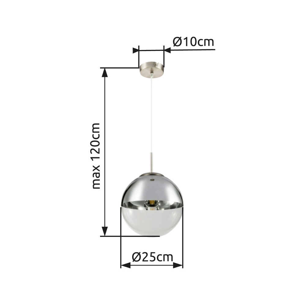 Pendellampe Varus nickel Ø 25 cm Globo 9007371374441