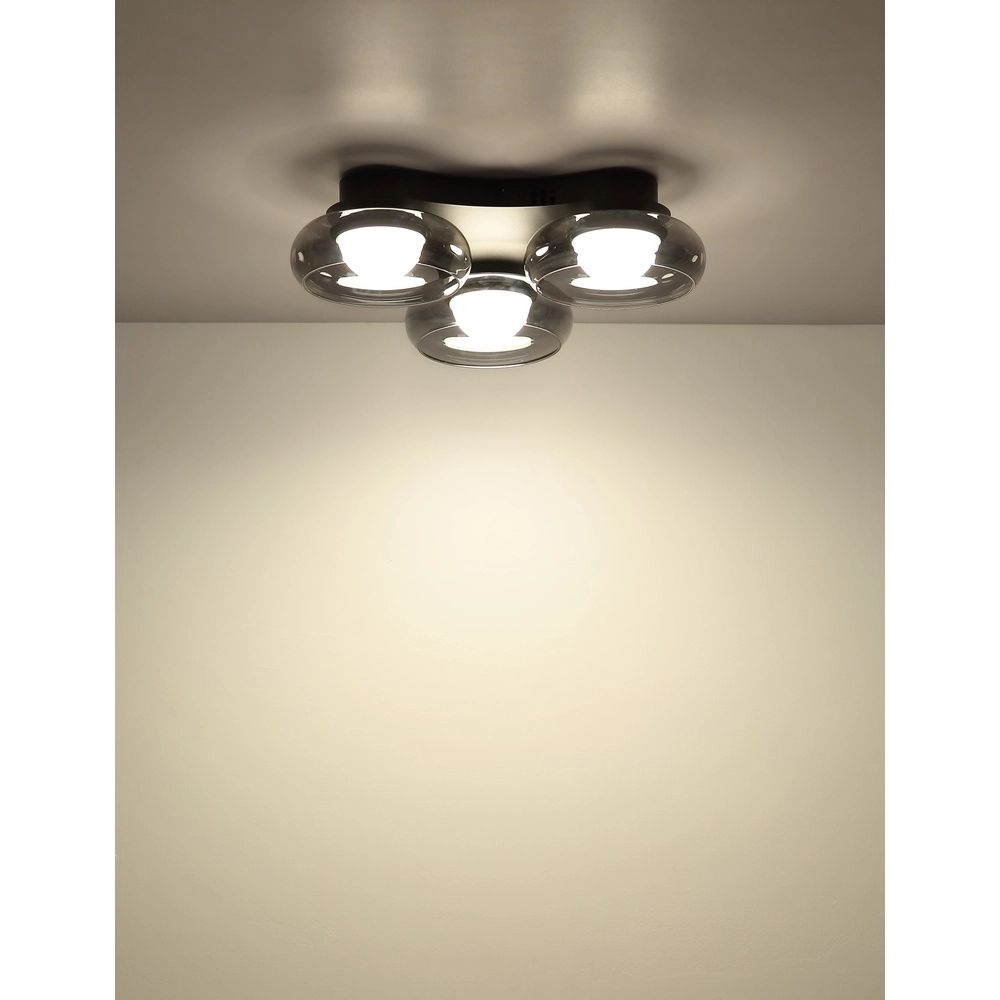 Design-Deckenlampe Carlene 3-Licht Schwarz Globo 9007371572175