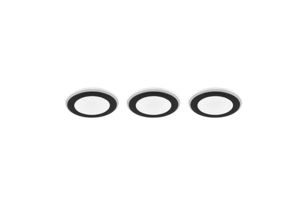 Schwarze Einbaustrahler Argus 3er-Set Trio 4017807574517
