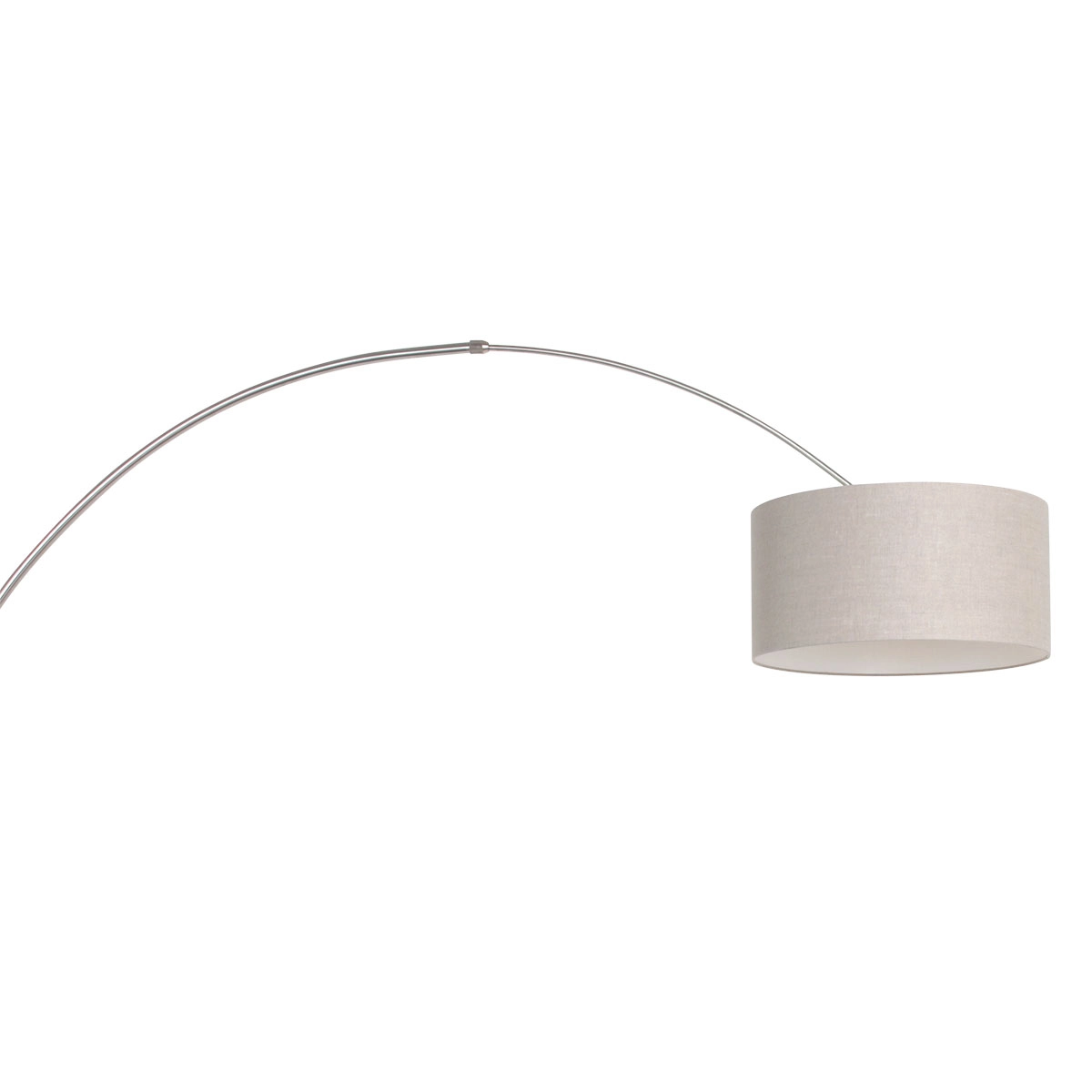 Wandbogenlampe Sparkled Edelstahl mit taupefarbenem Schirm Steinhauer 8712746146134