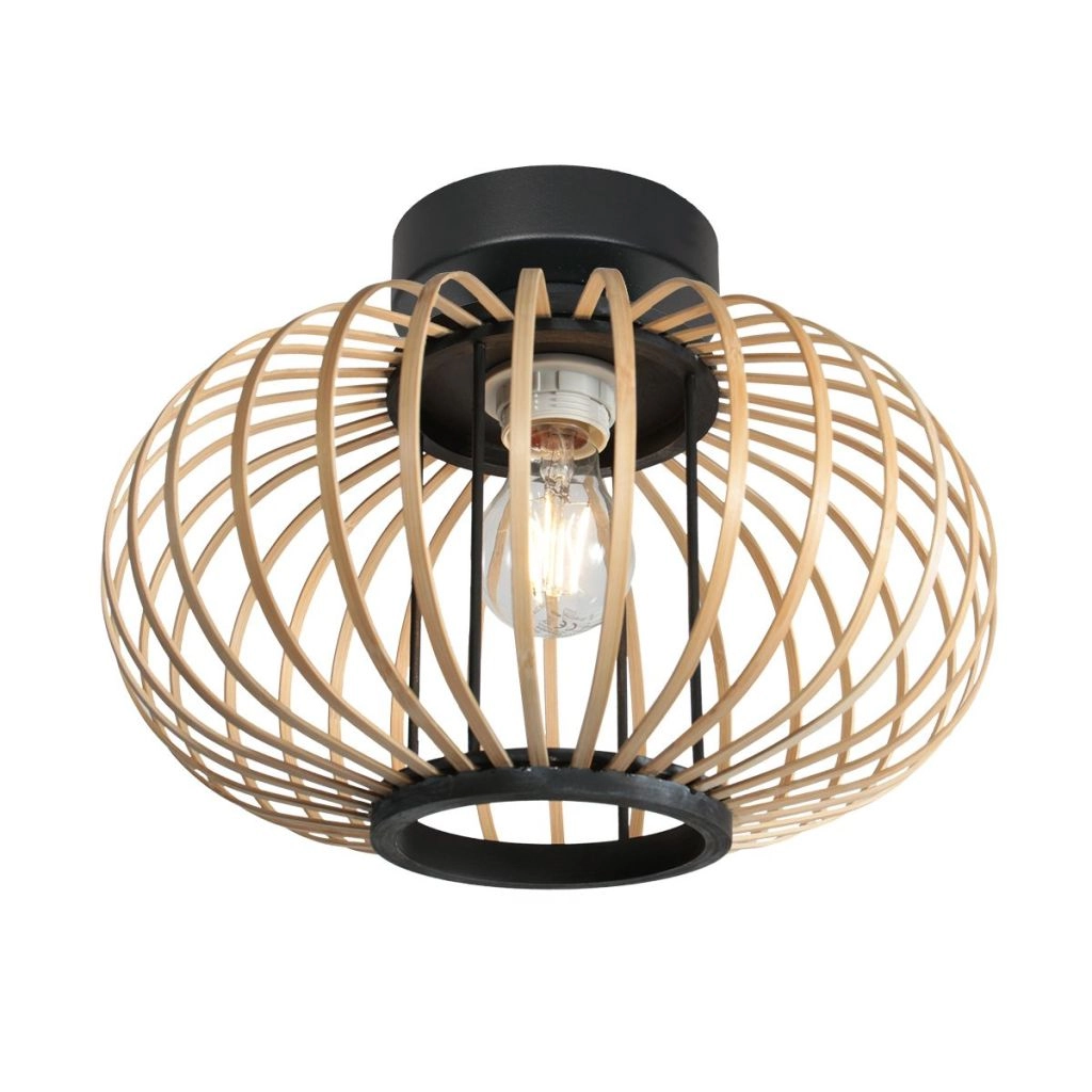 Deckenlampe Silva mit Bambusschatten Ø31 cm