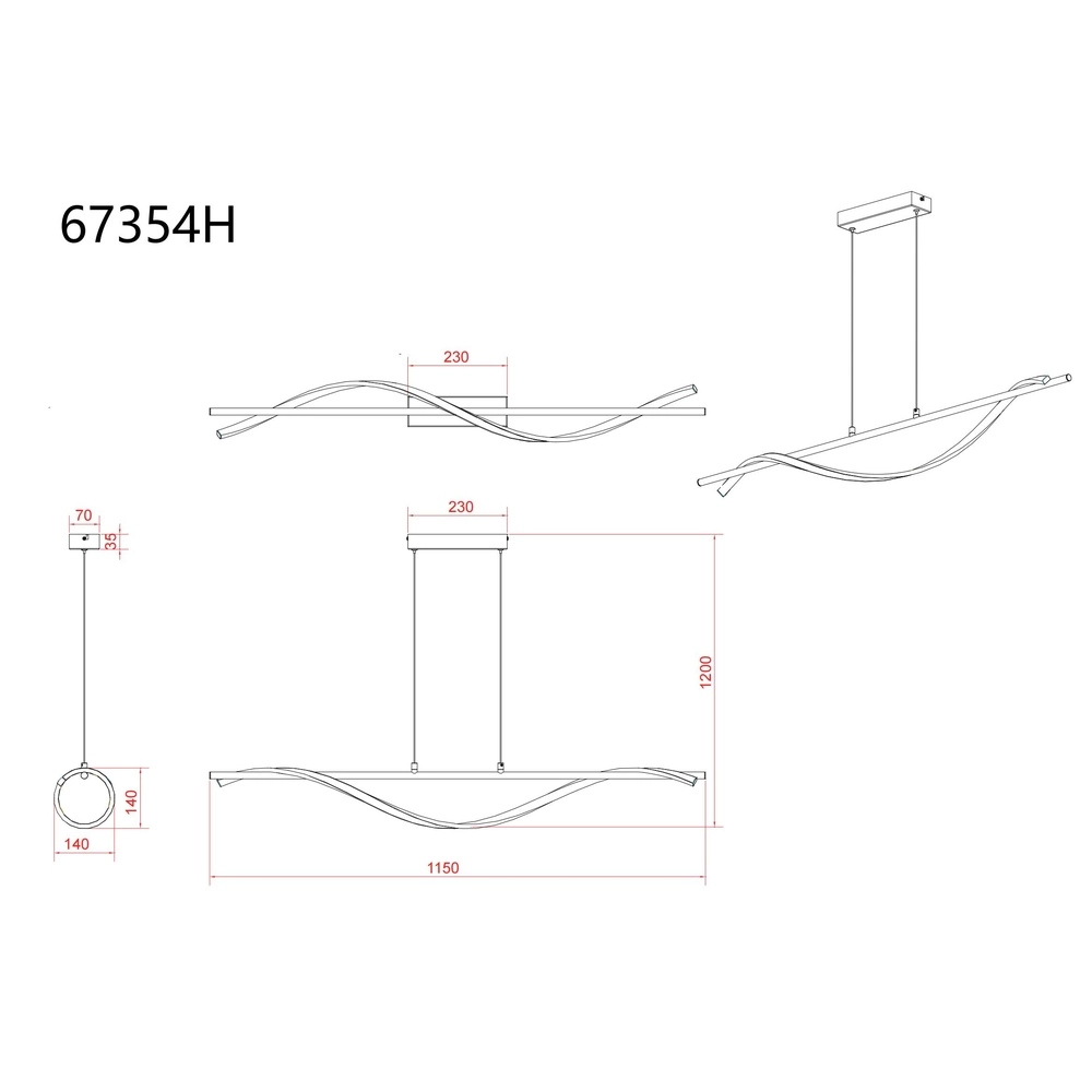 Design-Pendellampe Watkins Schwarz Globo 9007371533749
