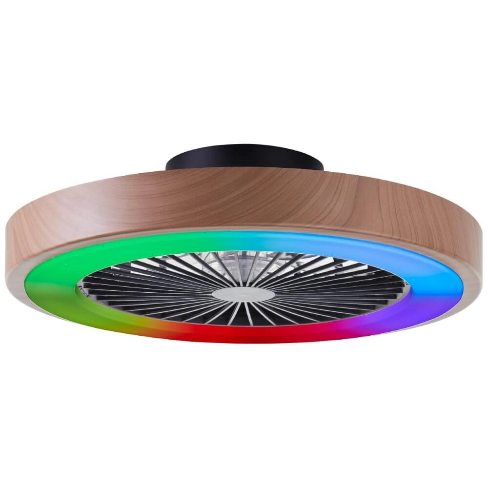Schwarzer Fächer Slimline mit Holzkante