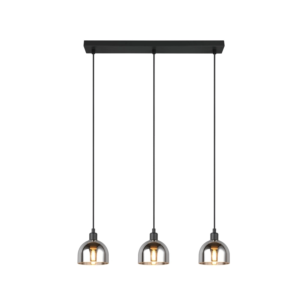 Schwarze Pendelleuchte Molly 3-flammiges Weißglas Trio 4017807618082