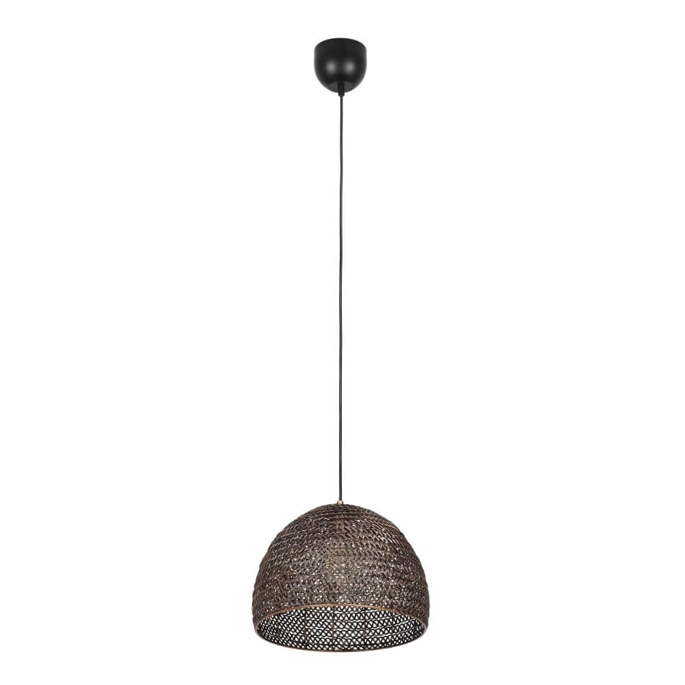 Hängelampe aus schwarzem Rattan Kamara Ø 36cm Trio 4017807617344