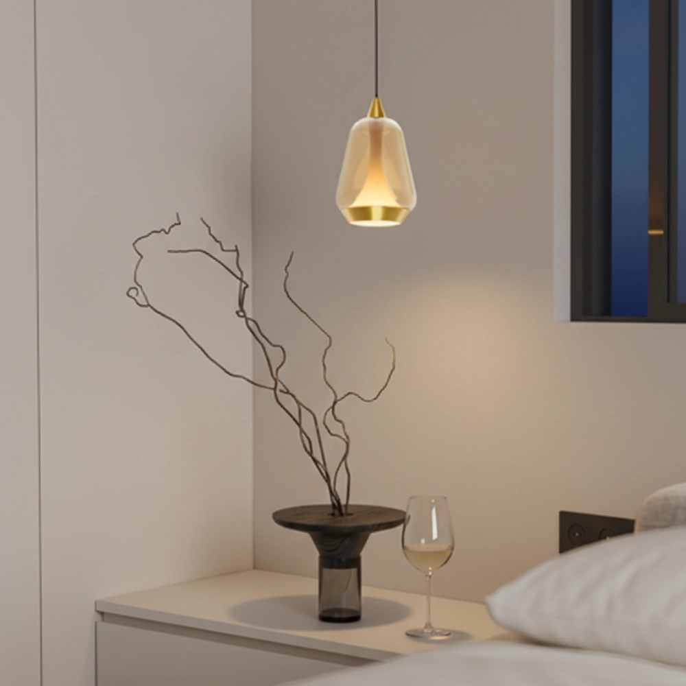 Design-Pendelleuchte Alish 1-flammiges Braunglas