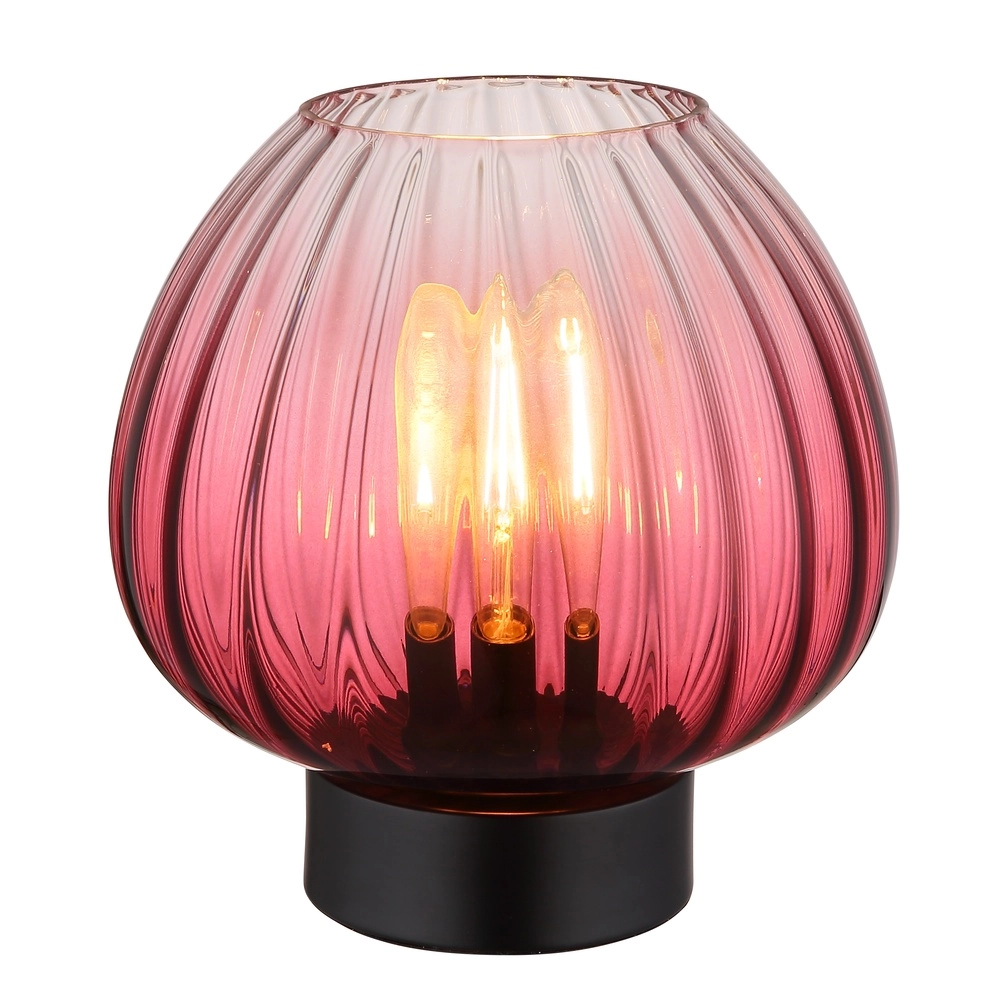 Tischlampe Solveig Rotes Glas