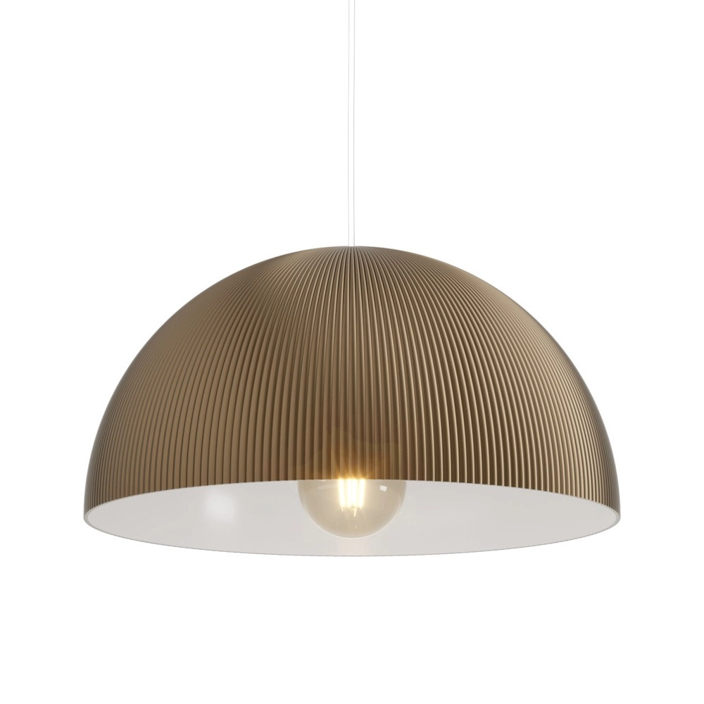 Design-Pendellampe Gaetano 2 Bronze mit weißem Ø 40 cm