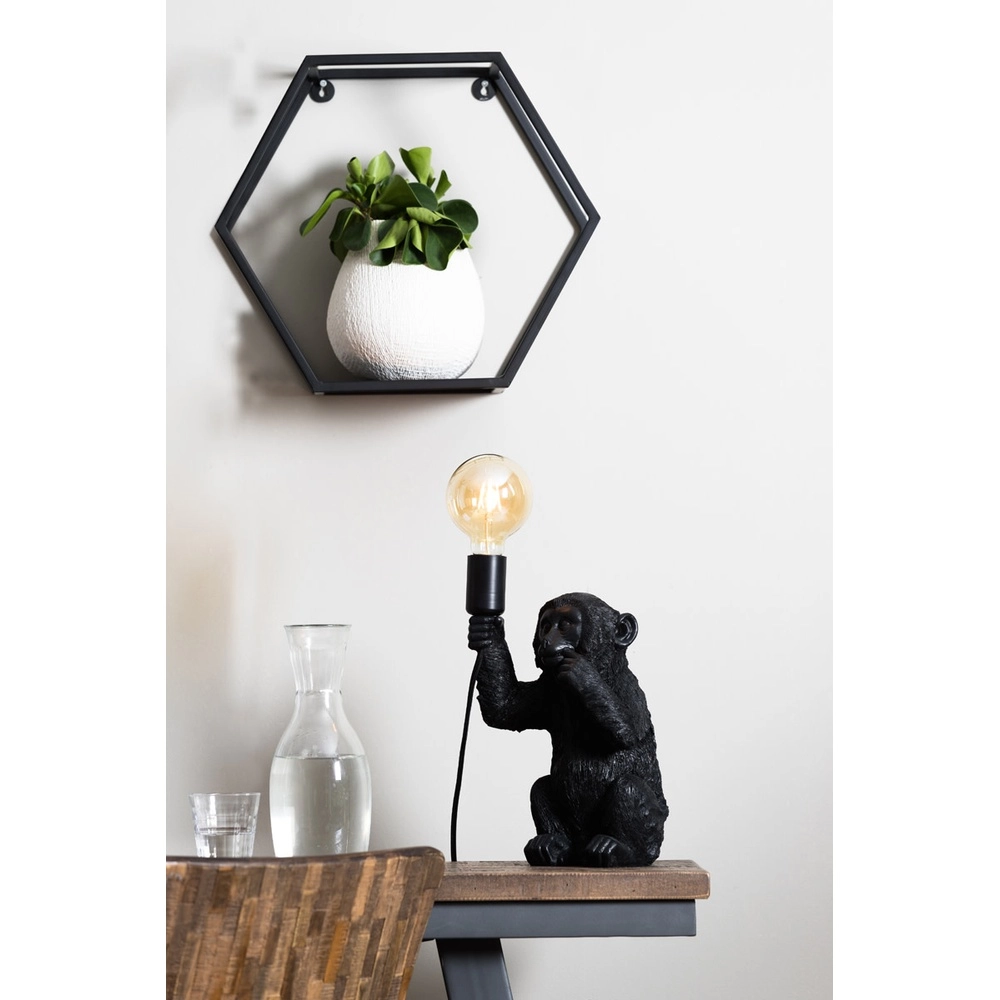 Tischlampenaffe Monkey Schwarz Light & Living 8717807303495