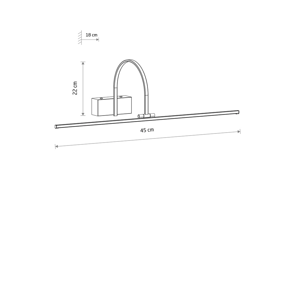 Bildlampe Artline Led Schwarz 45 cm Lyora 5903139119573