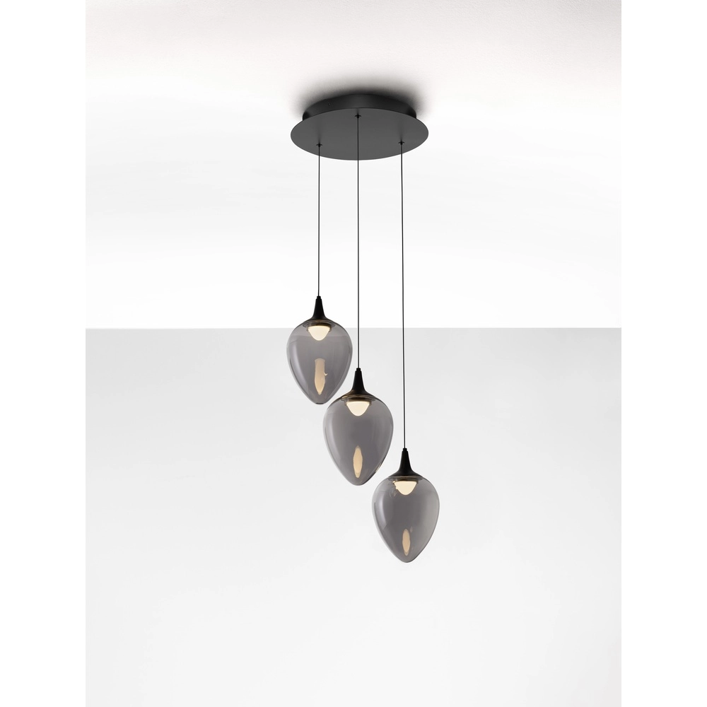 Pendelleuchte Nali 3-flammiges Rauchglas Lyora 5212017477767